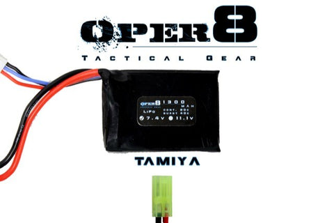 Oper8 7.4v Lipo PEQ Style 1300mah – Tamiya