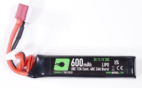 Nuprol 600mAh 11.1v 20c LiPo PDW - Deans