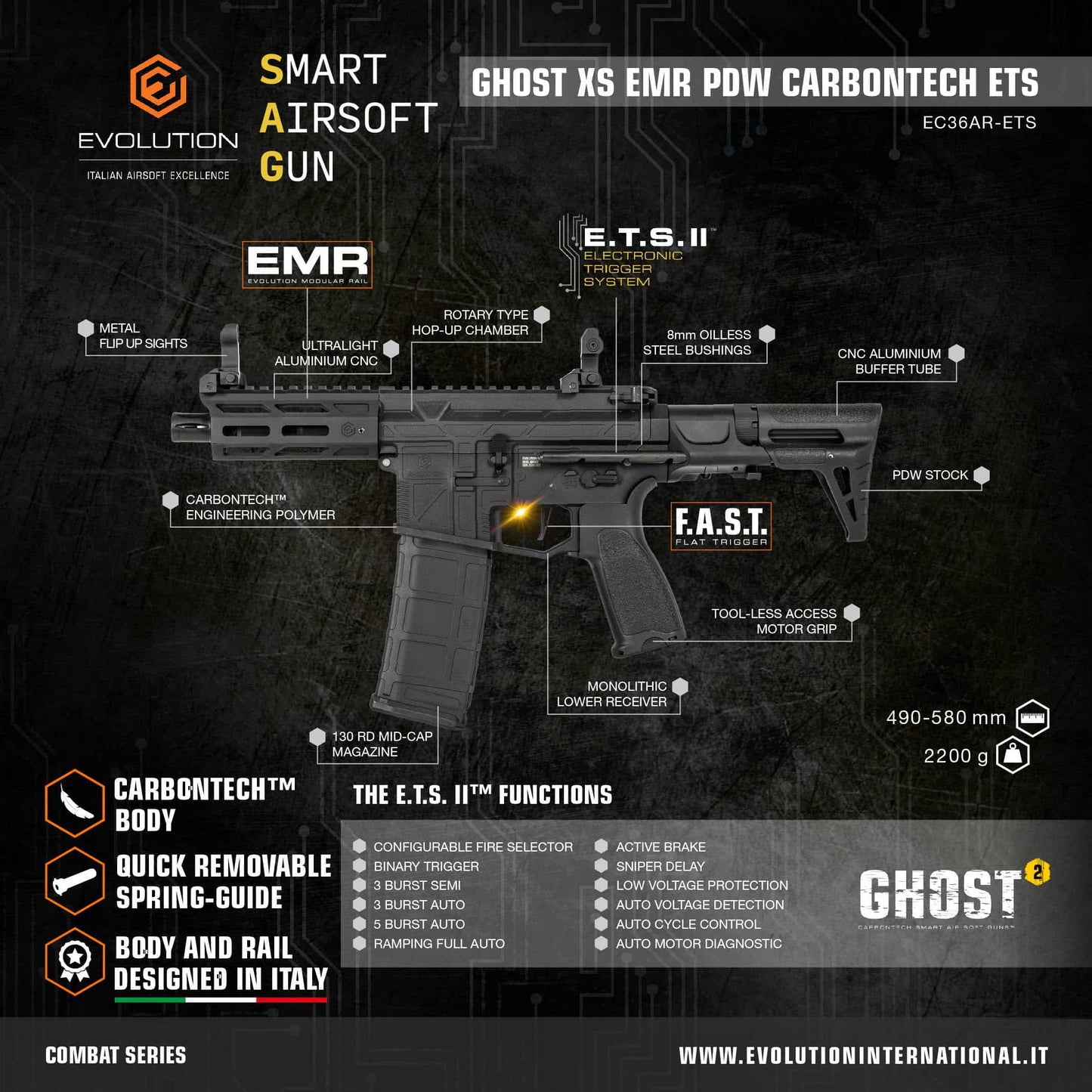 Evolution Ghost XS EMR PDW Carbontech ETS II