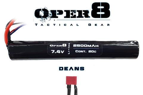 Oper8 7.4v Li-ion 2500mah Stick – Deans