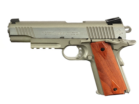 Colt 1911 (Rail) Co2 Blowback Pistol (Silver - Cybergun - 180530) - A2 Supplies Ltd