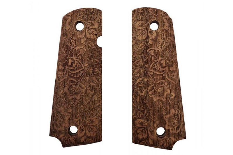 SWISS ARMS 1911 REPLICA FLOWER WOOD PISTOL GRIPS - A2 Supplies Ltd