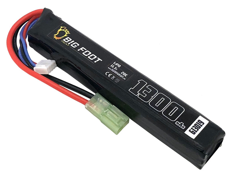 Big Foot Heat Lipo Battery 1300mAh 11.1v 20c (Stick - 130mm) - A2 Supplies Ltd