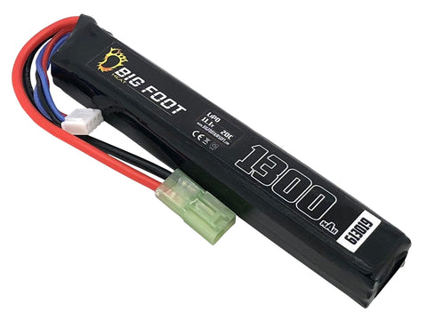 Big Foot Heat Lipo Battery 1300mAh 11.1v 20c (Stick - 130mm) - A2 Supplies Ltd