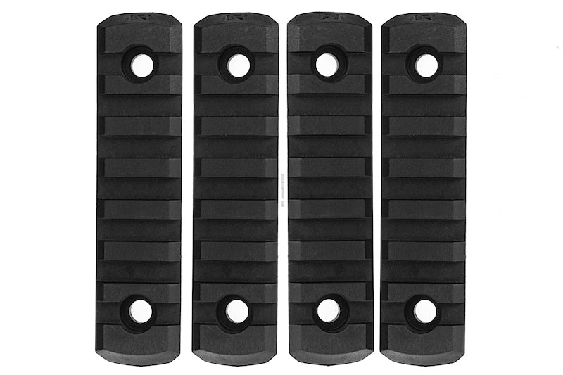 M-Lok Nylon 7 Slot Picatinny Rail Sections (4pcs/Set) - Black - A2 Supplies Ltd