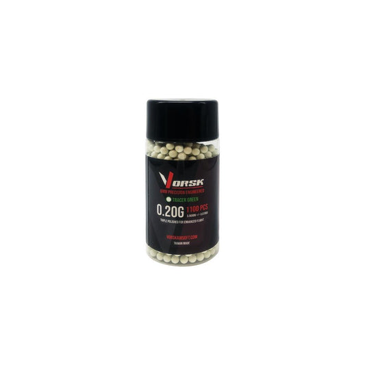 Vorsk 6mm BB 0.20g Tracer Green 1100rd Bottle - A2 Supplies Ltd