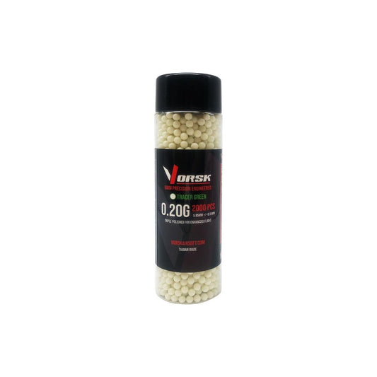 Vorsk 6mm BB 0.20g Tracer Green 2000rd Bottle - A2 Supplies Ltd