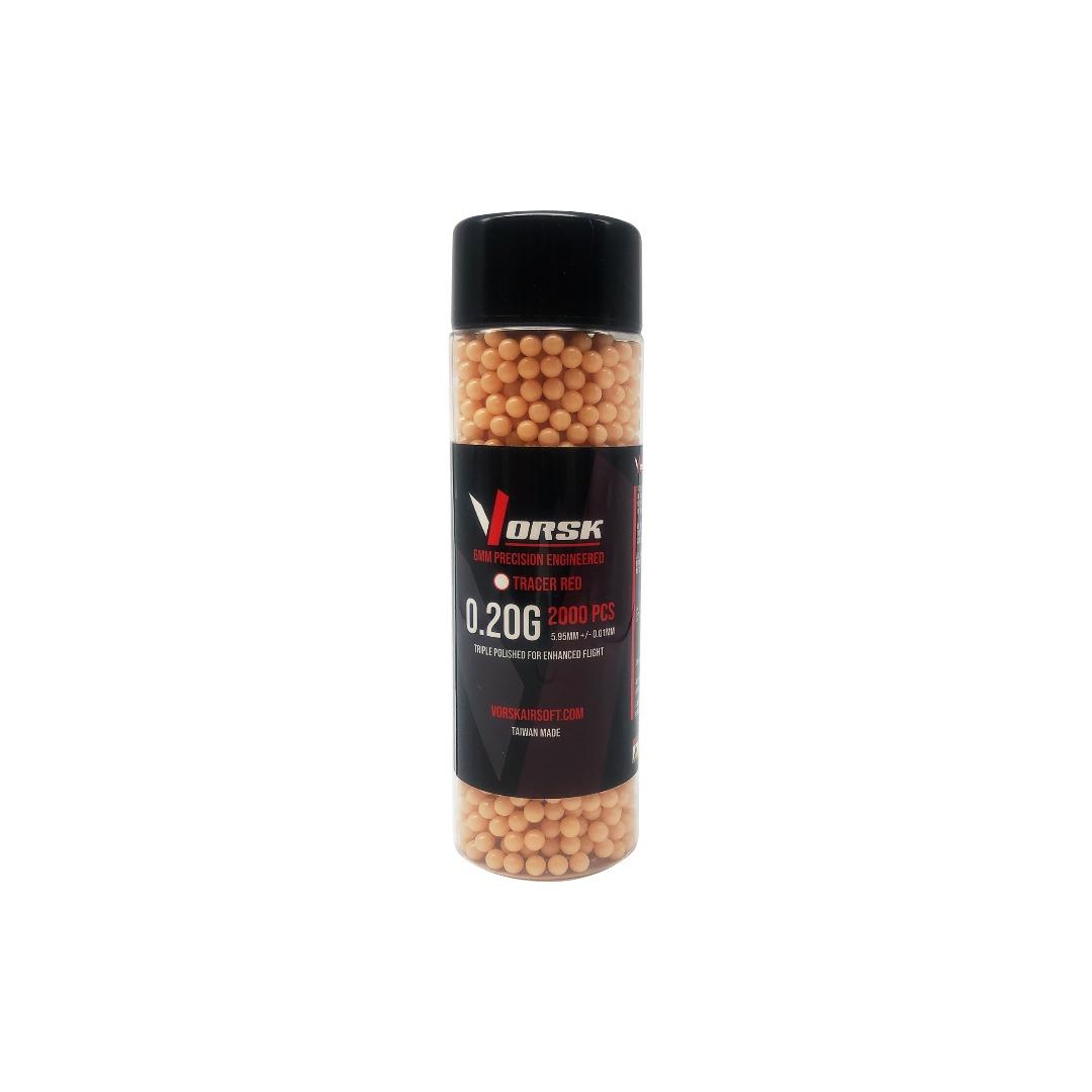 Vorsk 6mm BB 0.20g Tracer Red 2000 Bottle - A2 Supplies Ltd