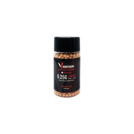 Vorsk 6mm BB 0.25g Tracer Red 1100rd Bottle - A2 Supplies Ltd