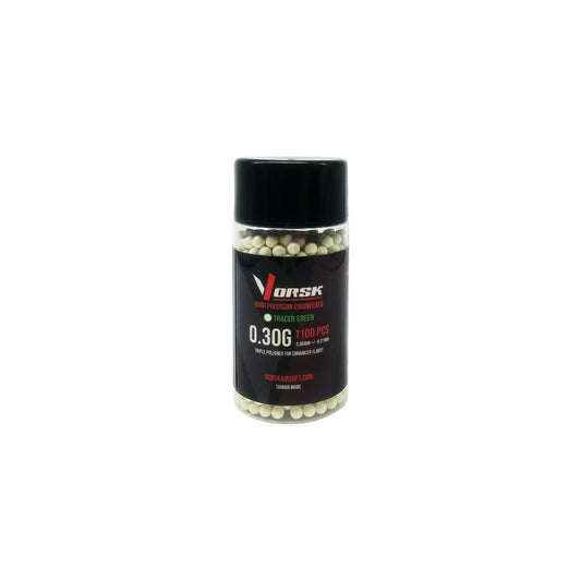 Vorsk 6mm BB 0.30g Tracer Green 1100 Bottle - A2 Supplies Ltd