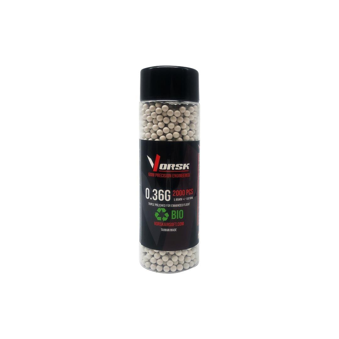 Vorsk 6mm BB 0.36g BIO 2000rd Bottle - A2 Supplies Ltd