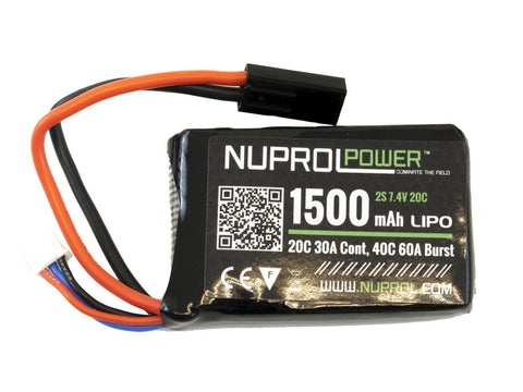 Nuprol Power 1500mah 7.4v 20c PEQ Micro Lipo - A2 Supplies Ltd